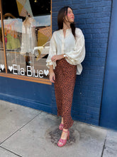 Load image into Gallery viewer, Leopard Satin Maxi Skirt
